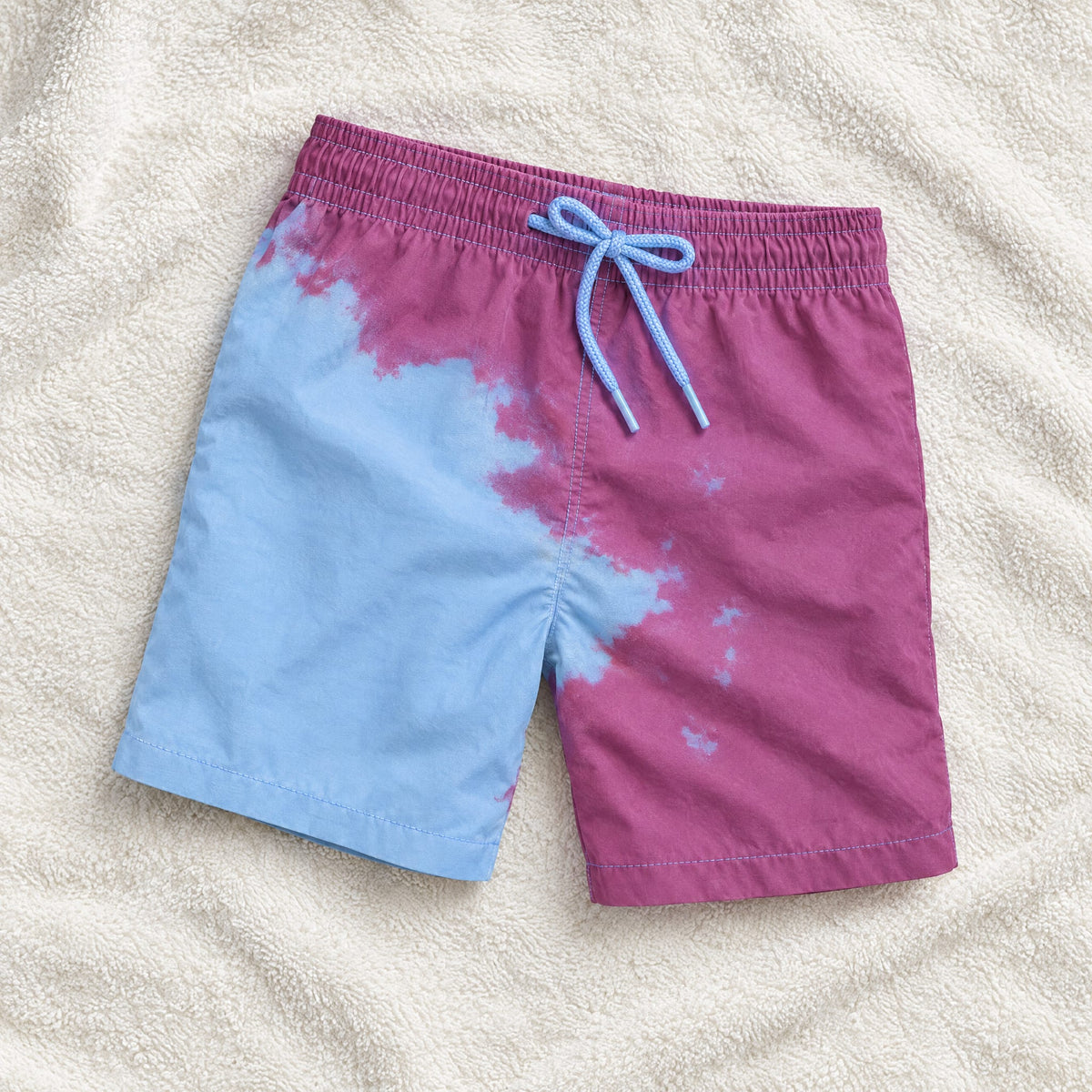 Shift kids' colour-changing swim shorts, Purple to Blue