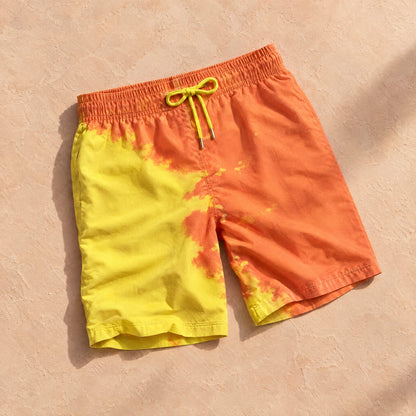 Shift men's colour-changing swim shorts, Orange to Yellow