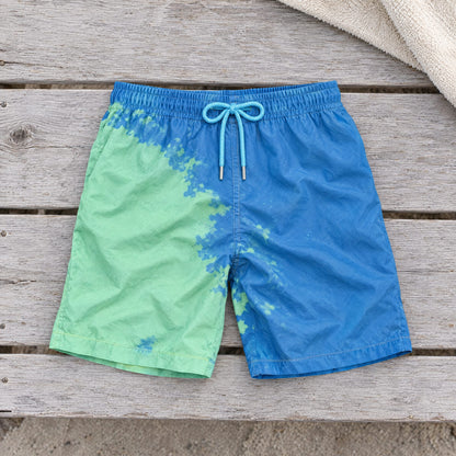 Shift men's colour-changing swim shorts, Blue to Green
