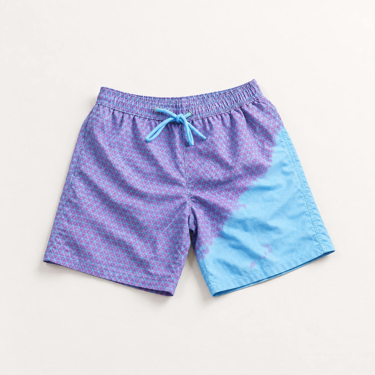 Shift Geometric colour-changing swim shorts, Purple to Blue