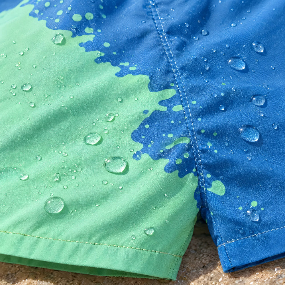 Water beading on quick-dry Shift Blue to Green fabric